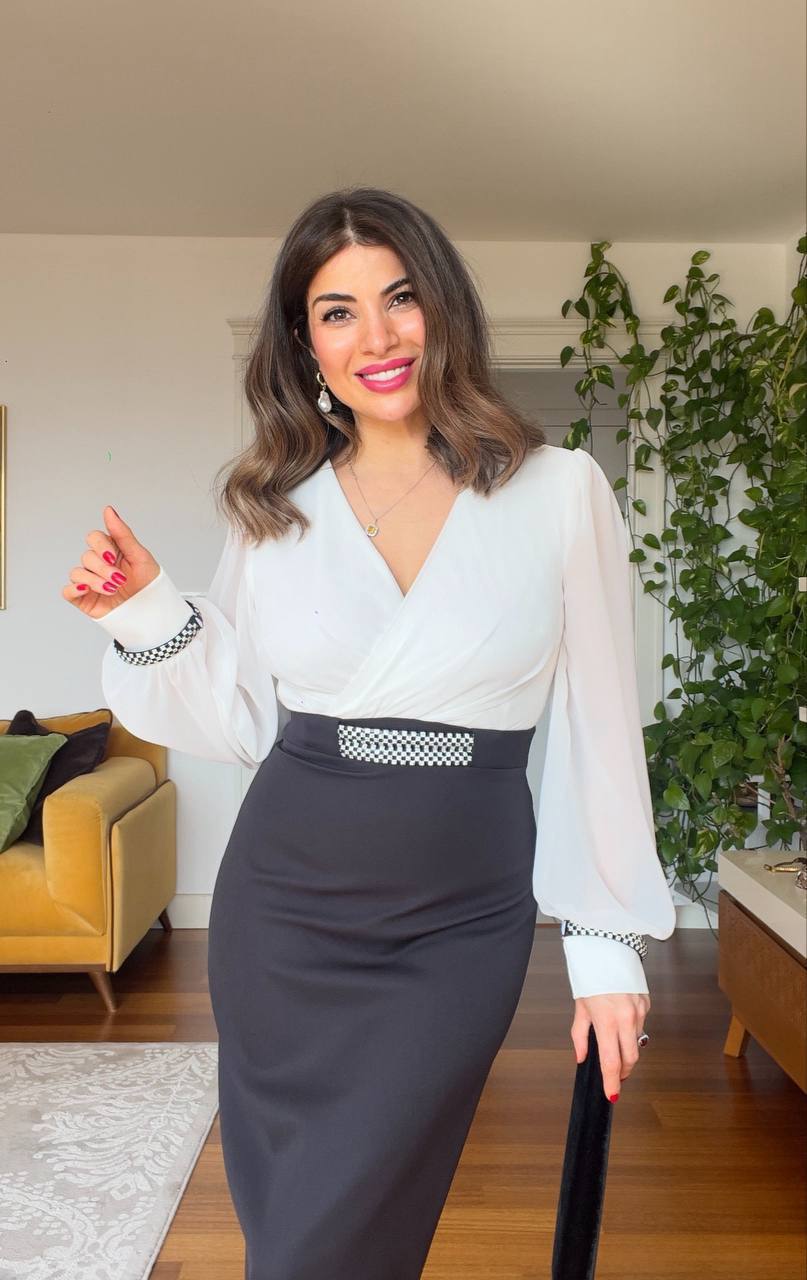 BLACK AND WHITE DRESS