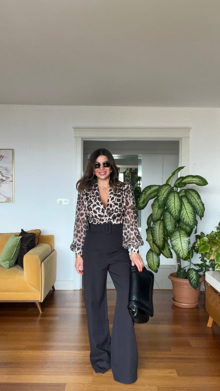 LEOPARD PRINT WIDE-LEG JUMPSUIT