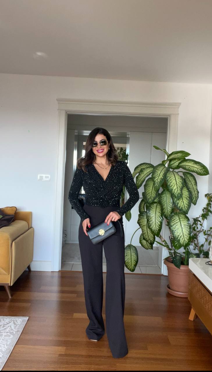 FRINGE STYLE JUMPSUIT - BLACK