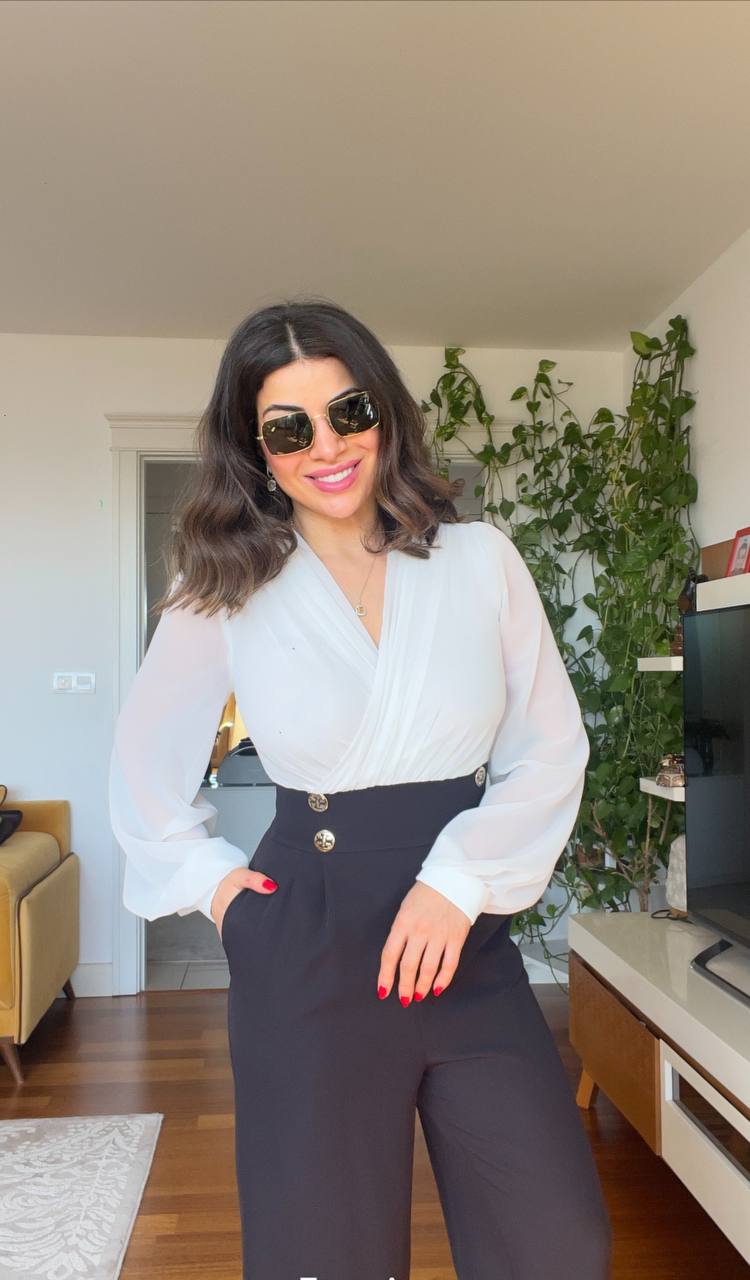 BLACK AND WHITE OVERALLS