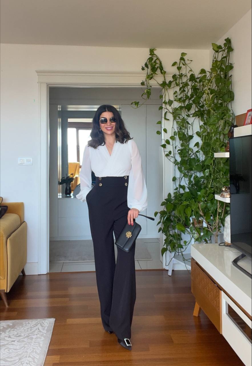 BLACK AND WHITE OVERALLS