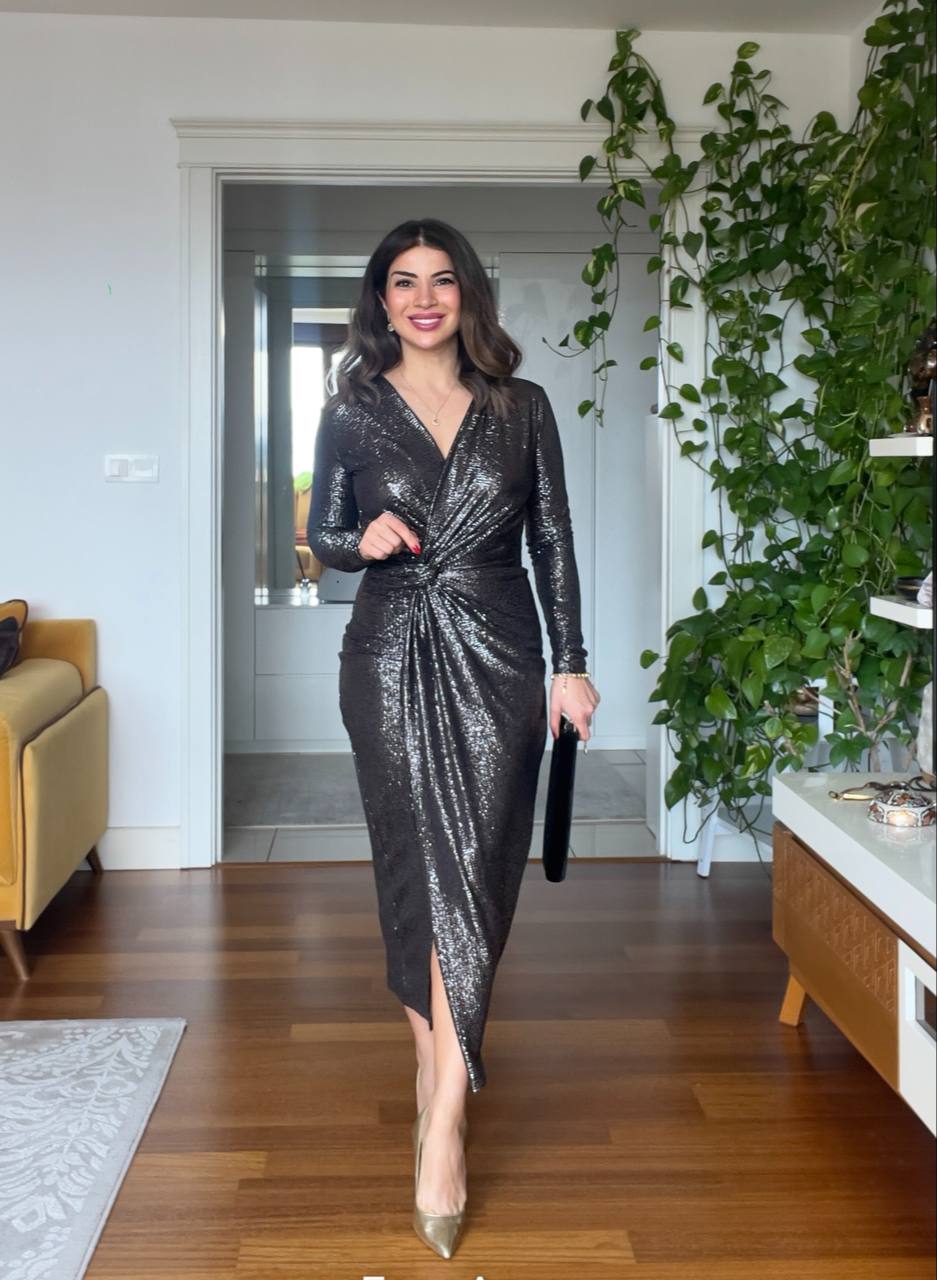 DOUBLE-BREASTED EVENİNG DRESS