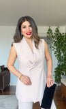 LACE-UP BACK VEST SUIT – BEIGE