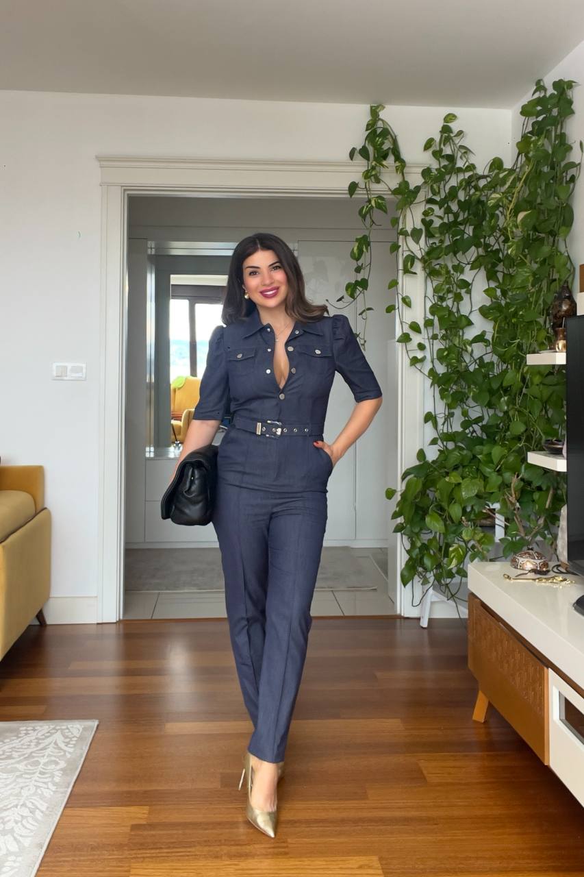 JEANS JUMPSUIT - NAVY BLUE