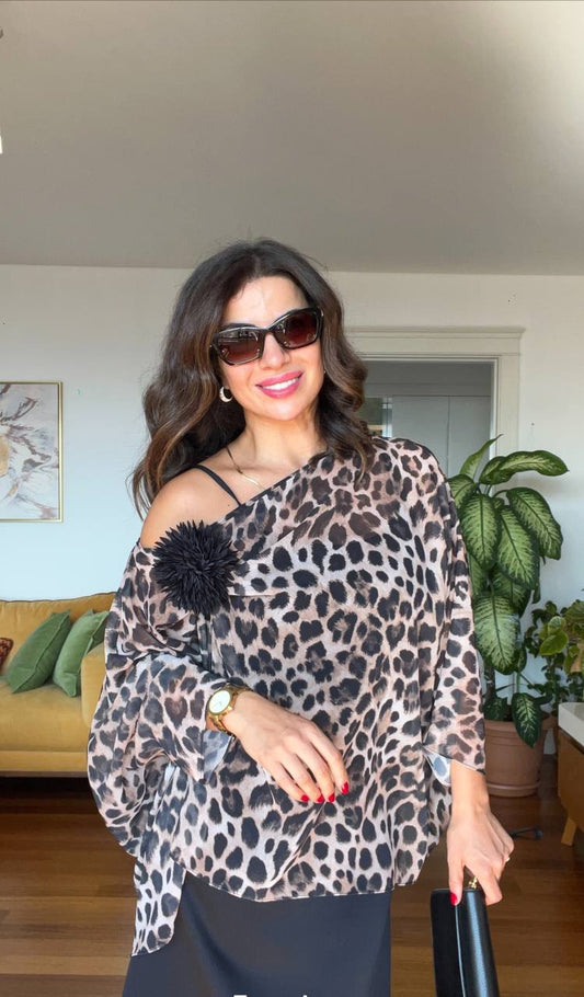 DRESS WITH LEOPARD BLOUSE