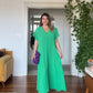 V-NECK OVERSIZED MAXI DRESS - GREEN