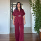 SATIN TWO-PIECE SET WITH WRAP TIE DETAIL