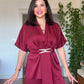 SATIN TWO-PIECE SET WITH WRAP TIE DETAIL
