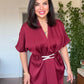 SATIN TWO-PIECE SET WITH WRAP TIE DETAIL