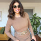 BELTED DRESS - CAMEL