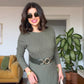 BELTED DRESS - KHAKİ