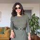 BELTED DRESS - KHAKİ