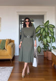 BELTED DRESS - KHAKİ