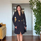 BLAZER DRESS WITH GOLD BUCKLE DETAIL – BLACK