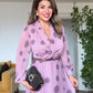 POLKA DOT CHIFFON WRAP DRESS – LILAC