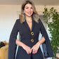 BUTTONED BLAZER SUIT – BLACK