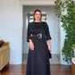 OVERSIZED BELTED MIDI DRESS – SİYAH