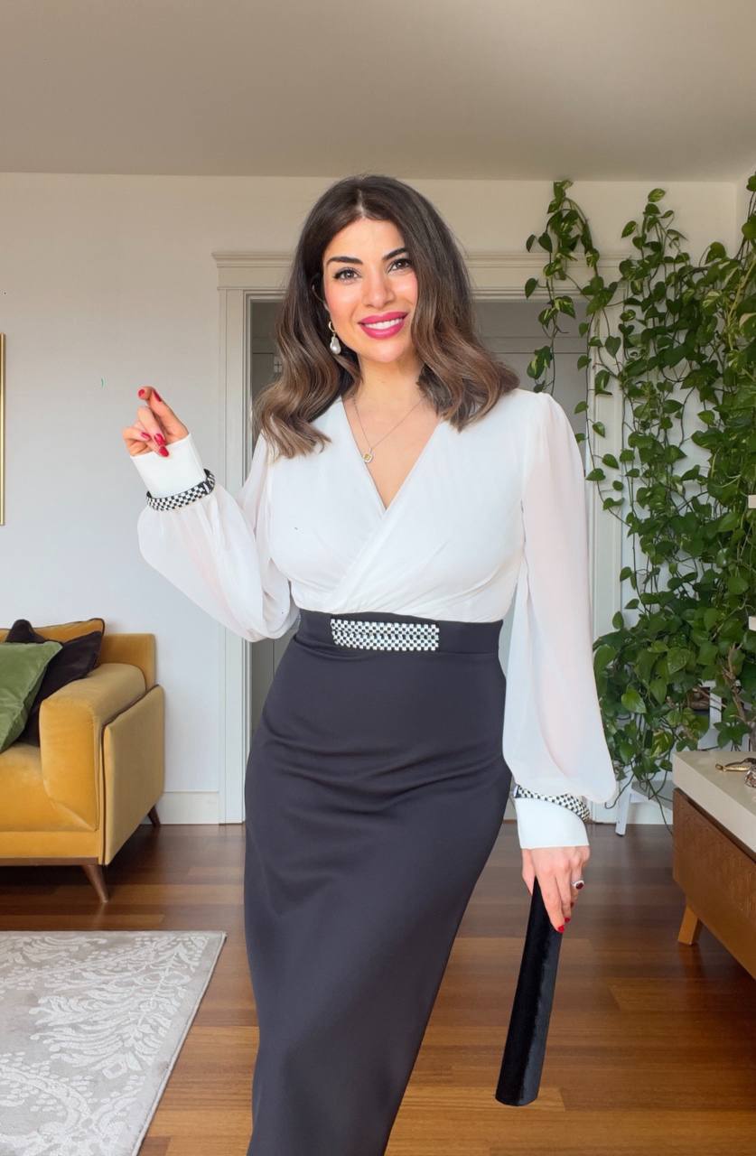 BLACK AND WHITE DRESS