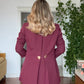 GOLD BUTTON DETAIL OVERSIZE SUIT – BURGUNDY