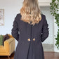 GOLD BUTTON DETAIL OVERSIZE SUIT – BLACK