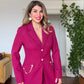 PREMIUM SUIT WITH GOLD CHAIN DETAIL – FUCHSIA