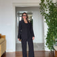 ELEGANT BLACK SUIT WITH BEADED SIDE DETAIL – BLACK