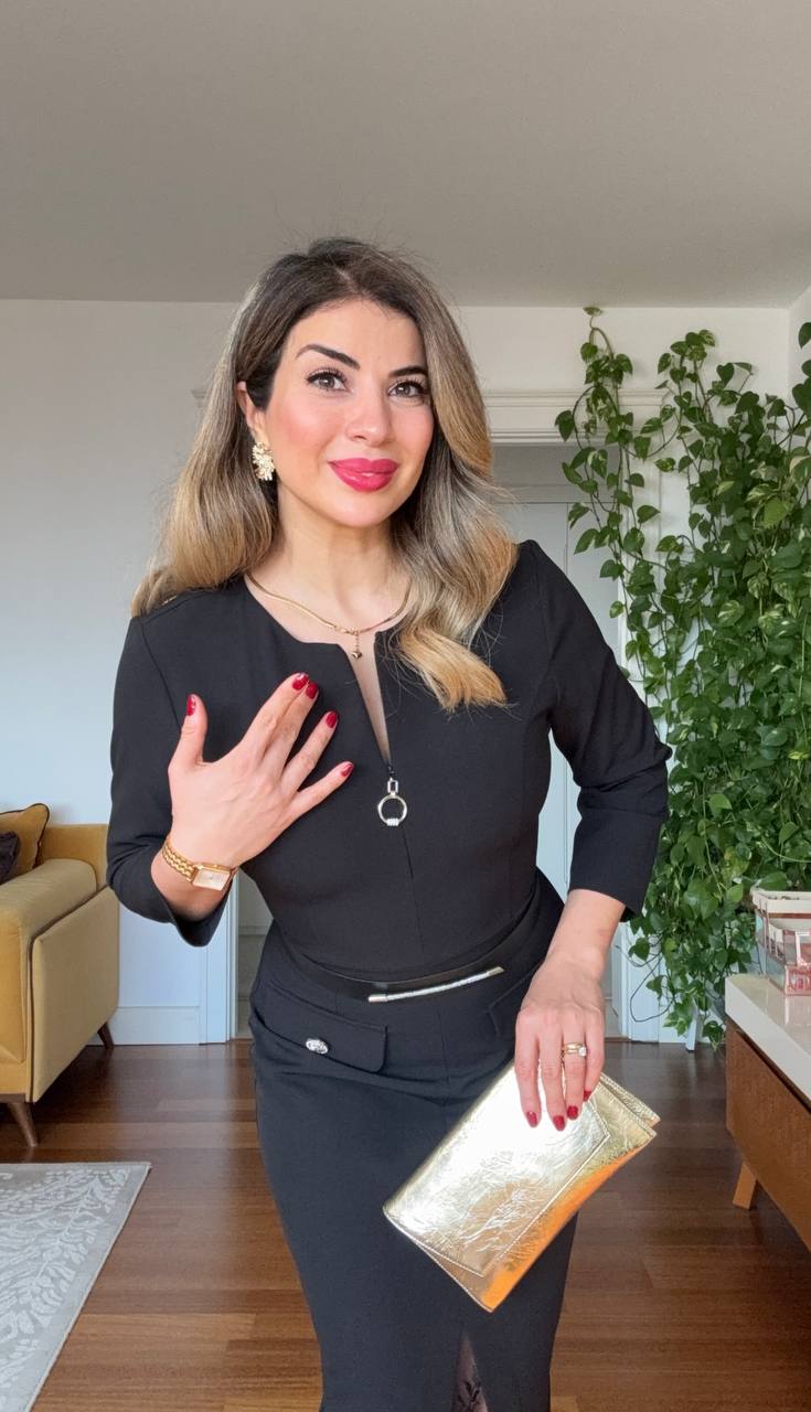 ZIPPER DETAIL LACE SLIT MIDI DRESS – BLACK