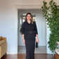 BELTED JACKET & SKIRT SET – BLACK