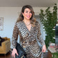 GOLD BUTTON DETAIL WRAP DRESS – LEOPARD