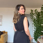 LACE-DETAILED BLACK THREE-PIECE SET WITH BELT - BLACK