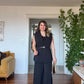 LACE-DETAILED BLACK THREE-PIECE SET WITH BELT - BLACK