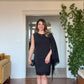 SINGLE SHOULDER CAPE DETAILED LACE TRIMMED MINI DRESS - BLACK