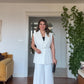 LACE-DETAILED BLACK THREE-PIECE SET WITH BELT - WHİTE