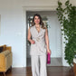 BELT BUCKLE VEST SET - STONE