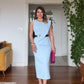 BELTED ASYMMETRİC CUT MIDI DRESS - BABY BLUE