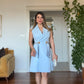 SLEEVELESS BLAZER DRESS - BABY BLUE