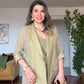 BLAZER SUIT WITH TEXTURED DETAIL - SAGE GREEN