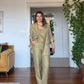 BLAZER SUIT WITH TEXTURED DETAIL - SAGE GREEN