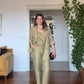 BLAZER SUIT WITH TEXTURED DETAIL - SAGE GREEN