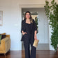 BLAZER SUIT WITH TEXTURED DETAIL - BLACK