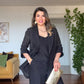 BLAZER SUIT WITH TEXTURED DETAIL - BLACK
