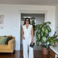STONE DETAIL NECK JUMPSUIT - WHİTE