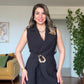 BELT-BUCKLE WAISTCOAT SET – BLACK