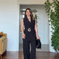 BELT-BUCKLE WAISTCOAT SET – BLACK