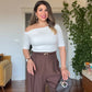 ONE-SHOULDER WIDE-LEG JUMPSUIT - BROWN