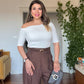 ONE-SHOULDER WIDE-LEG JUMPSUIT - BROWN