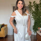 COLD-SHOULDER A-LINE DRESS - WHITE