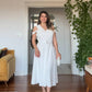 COLD-SHOULDER A-LINE DRESS - WHITE