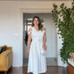 COLD-SHOULDER A-LINE DRESS - WHITE