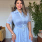 PRINCESS MODEL SHIMMERY SHIRT DRESS - BABY BLUE